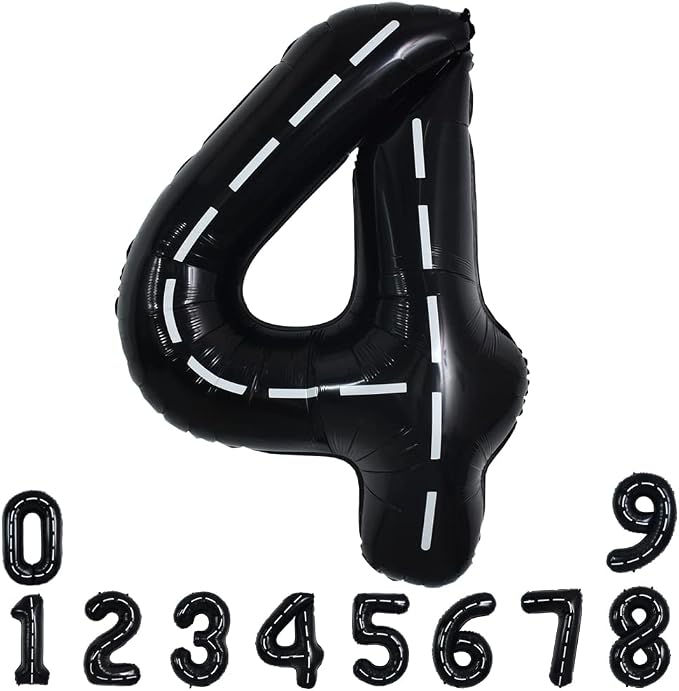 TONIFUL 40 Inch Large Race Car Number 4 Balloon 4th Birthday Decorations | 4th by TONIFUL
