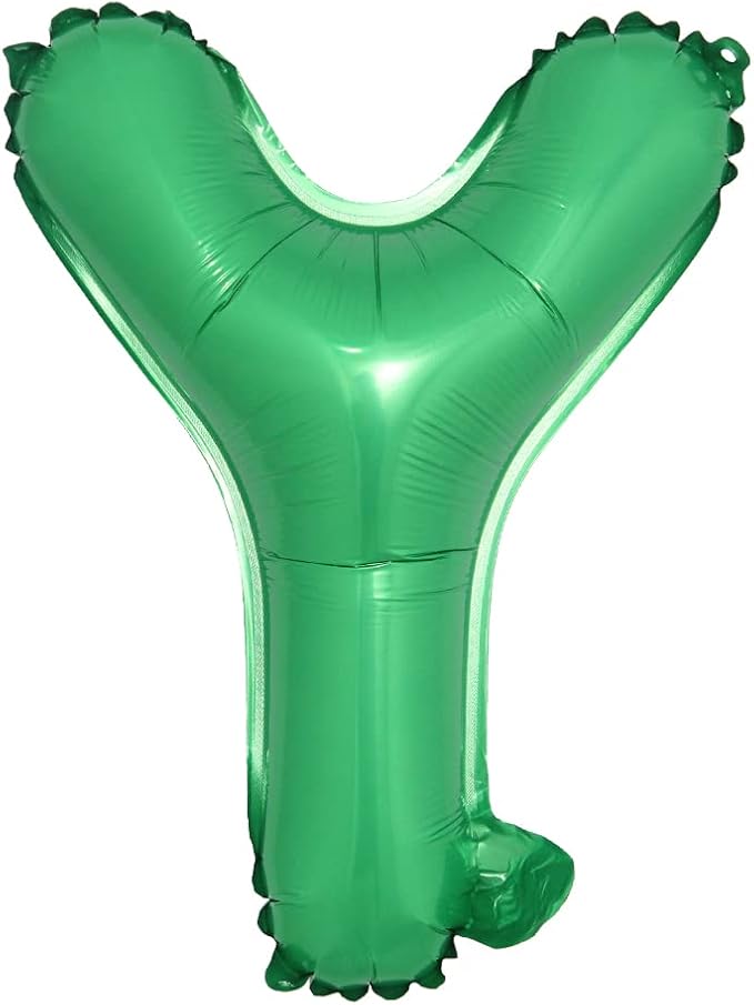 16 inch Green Alphabet Letter and Number Balloons Set Package, Aluminum Hanging by RUIANSI