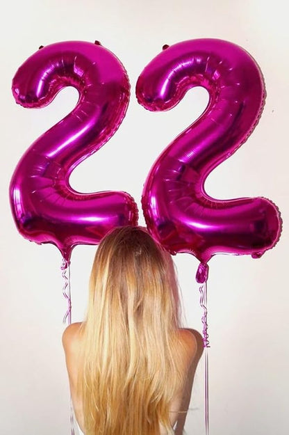 5 Balloon Numbers Birthday Decorations, 40In Hot Pink Balloons - Image 5