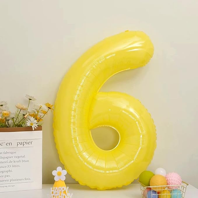 40 inch Yellow Number Balloon Giant Foil Helium Balloons Number 6 Balloon - Image 4