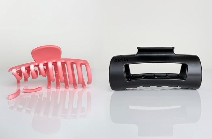 The Original Mello Hair Claw Clip Squishy Claw Clip Made in Korea Patent Pending 30021976 (Black, Medium)