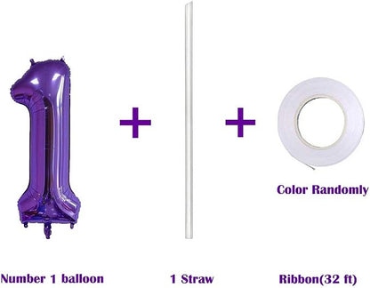 40 Inch Jumbo Purple Number 1 Balloon Giant Balloons Prom Balloons Helium Foil - Image 3