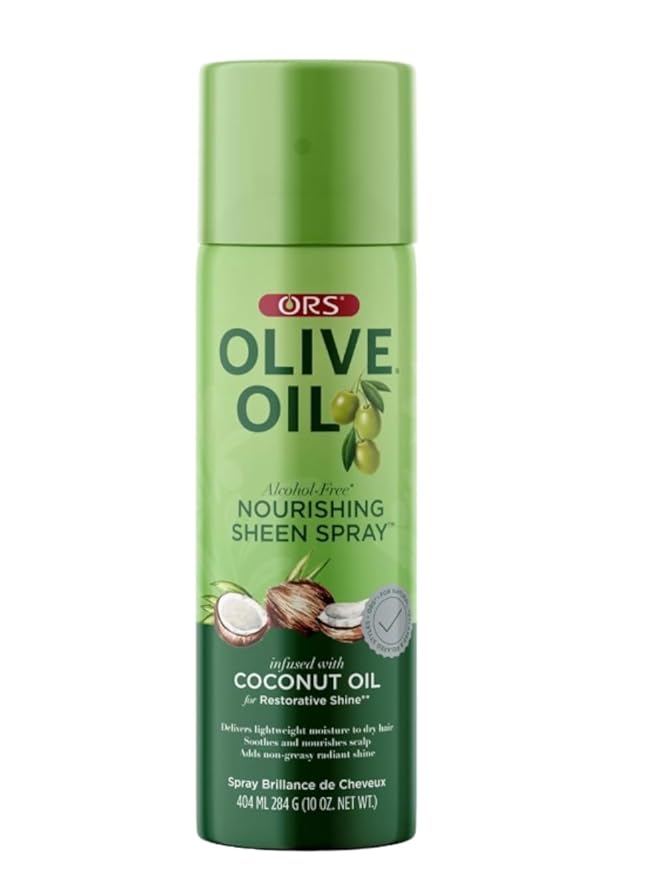 ORS Olive Oil Nourishing Sheen Spray infused with Coconut Oil 10 ounces (Pack of 3)