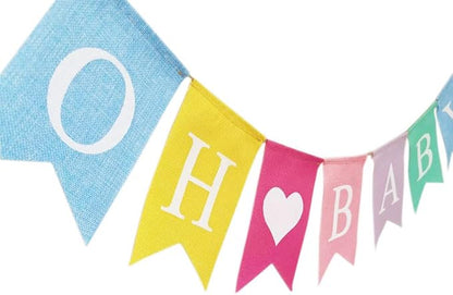 Oh Baby Banner & Decor Set for Baby Shower, Pre-strung Pastel Oh Baby Sign for - Image 2