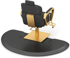 Artist hand 3 ft. x 5 ft. Barber Chair Mat Salon & Barber Shop Chair Anti-Fatigue Mats Comfort Salon Chair Mat,Semi Circle - 1/2 in. Thick, Square Slot, Black