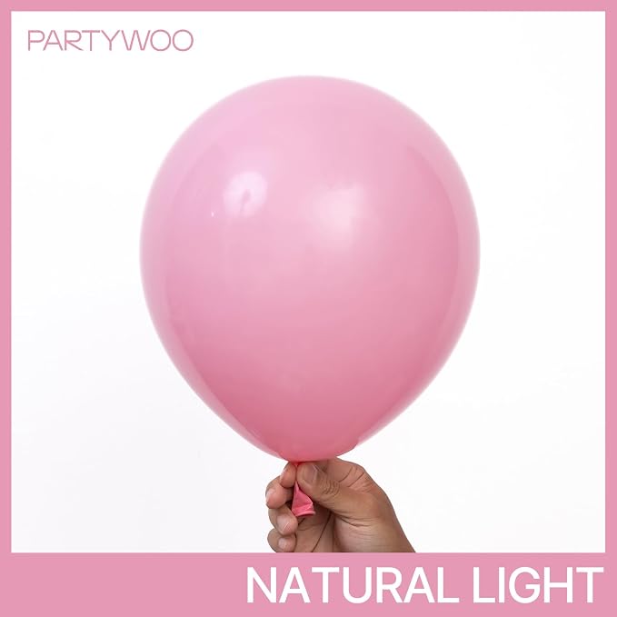 PartyWoo Baby Pink Balloons 100pcs 10 Inch Pastel Light Pale Pink Balloons - Image 2
