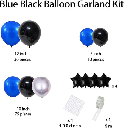 Royal Blue Black Balloon Garland Kit - Image 6