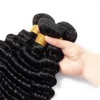Water Wave Bundles Human Hair Color 1B Bundle Niegmeag Peruvian Virgin Remy Hair 3 Bundles 14 16 18 Inch Double Weft Natural Black Wet and Wavy Bundle
