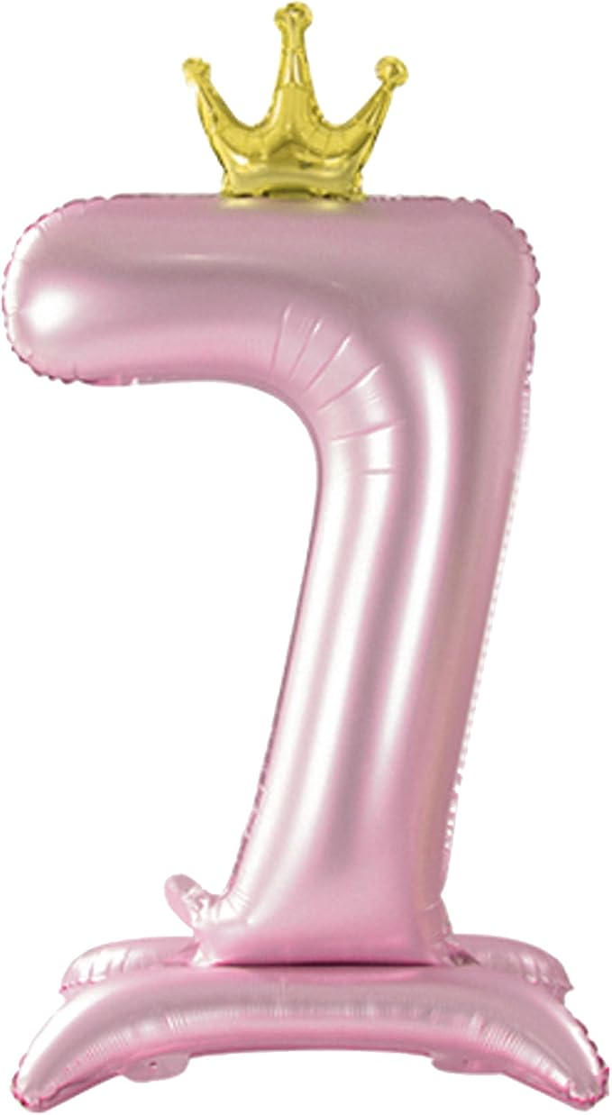 Crown Pink Number 7 Balloon by Tellpet