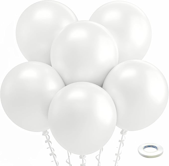 Bezente Pearl White Balloons 18 Inch 30 Pack Latex Large Thick | Ivory by Bezente