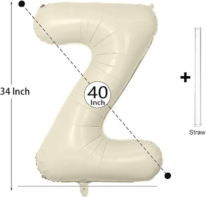 Letter Balloon 40Inch Cream White Big Alphabet Balloons Letter Z | Giant Foil - Image 2