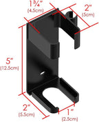 2 Pack Hair Tool Organizer Wall Mount, Adhesive Holder for Curling Iron, Flat Iron, Straightener, Damage-Free Bathroom Vanity Storage with Cord Wrap (Black)