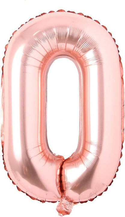 16" inch Single Rose Gold Alphabet Letter number Balloons Aluminum Hanging Foil by REIANS