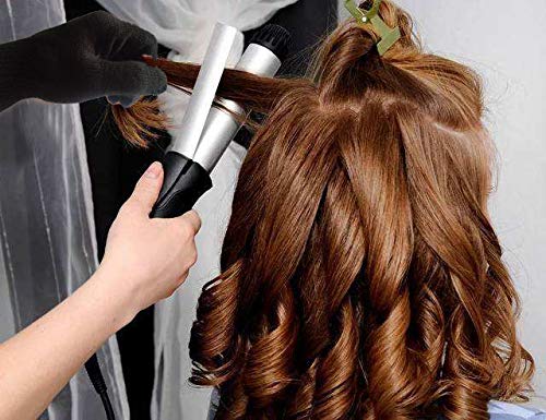 Heat Resistant Glove for Hair Styling, Curling Iron, Flat Iron and Curling Wand, Black, Pink Edge, 1 Piece