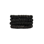 Suncdelv Silk,100% Silk Scrunchies for Hair,22 Momme Hair Ties for Anti-Crease & Breakage,Natural Women Hair Accessories，Fashion Hairbands 4PCS（Black）