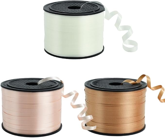 TONIFUL Nude Beige Caramel Curling Ribbon Balloon String Gift Wrapping | 600 by TONIFUL