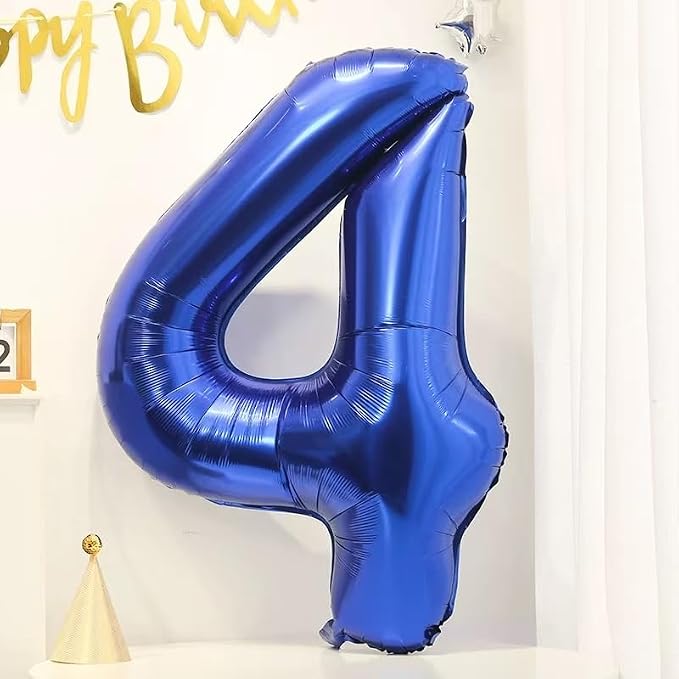 40 inch Navy Blue Number Balloon Dark Blue 4 Balloons Giant Foil Helium - Image 3