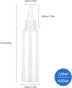 TRENDBOX 4oz / 120ml Plastic Bottle Pointed Mouth Top Cap for Essential Oils, Liquid - 12 Pack