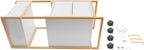 Beauty Salon Tool Organizer, Salon Trolley with Lockable Wheels Barber Cart, Make-Up Organizer Beauty Equipment Storage Trolley with Hair Dryer Rack for Spa, Barber Store, Beauty Salon (Gold, White)