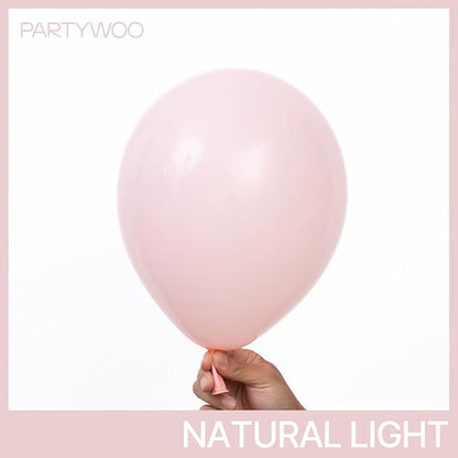 PartyWoo Baby Pink Balloons 50pcs Pastel Light Pale Pink Color | 12 Inch - Image 2