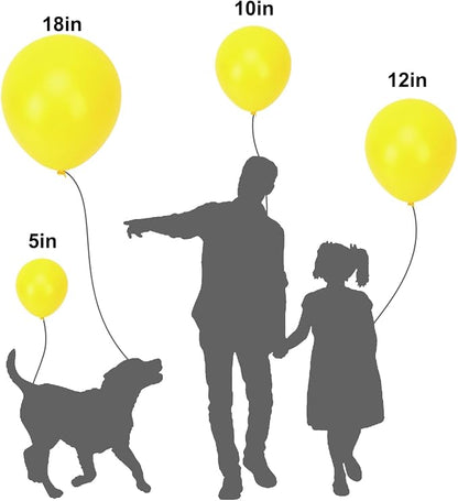 APLANET 150pcs Yellow Balloons Different Sizes 18 12 10 5 Inch Latex Balloon - Image 3