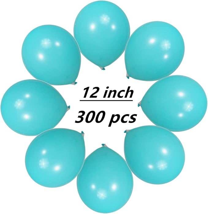300 Pack Turquoise Teal Balloons 12 inch Turquoise Latex Balloon Bulk - Image 2