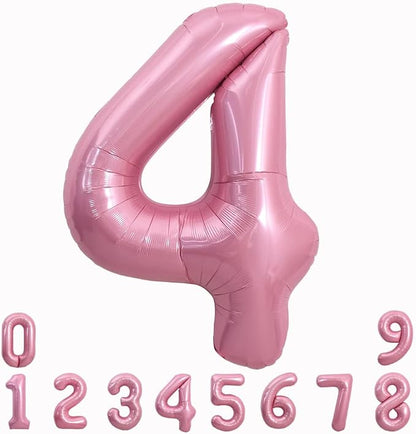 TONIFUL 40 Inch Pink Number 4 Balloons Large Foil 4th Birthday Decorations | by TONIFUL