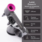 Lomani Hair Dryer Storage Rack Hair Dryer Holder for Upgraded Stand Stores 5 Attachments HD03.08.12.15.16-Silver
