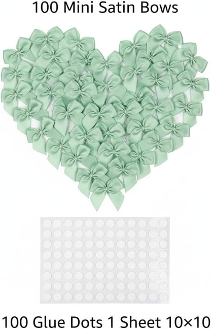 100 Pcs Mini Bows + 100 Glue Dots, - Image 3