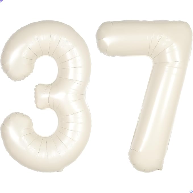 Cream White Number 37 73 Balloon by Unknown