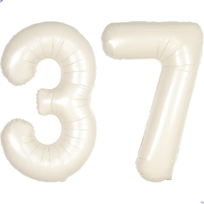 Cream White Number 37 73 Balloon by Unknown