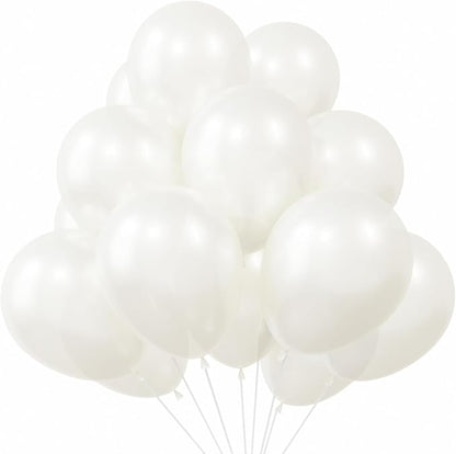 KBZVNAF Pearl White Latex Party Balloons 50 Pack 12 inch | White Ivory Helium by KBZVNAF