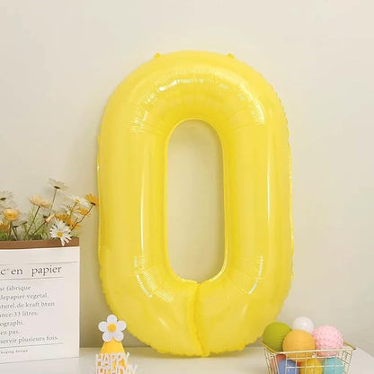 40 inch Yellow Number Balloon Giant Foil Helium Balloons Number 0 Balloon - Image 3