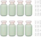 3.4 oz Plastic Small Travel Shampoo Bottles, Refillable Flip Cap Squeeze Bottles for Toiletries, Leakage-proof Travel Shampoo and Conditioner Container (8 pack)