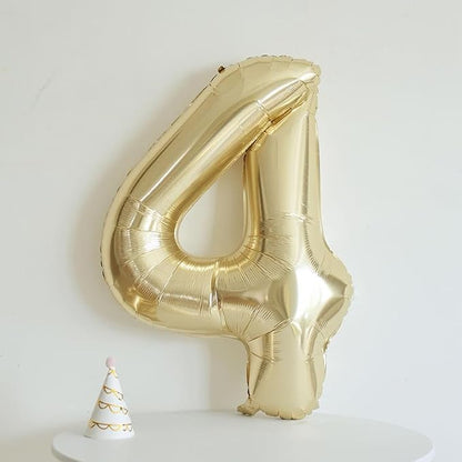 40 inch White Gold Number Balloon Giant Foil Helium Balloons Champagne Gold - Image 7
