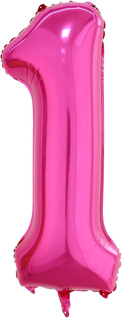 40 Inch Hot Pink Number 1 Balloon, Giant Number Balloons, Birthday Decor | by Unknown
