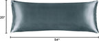 BEDELITE Satin Body Pillow Cover, Super Soft and Cooling Body Pillow Pillowcase for Hair and Skin, Breathable Silky Full Long Pillowcase Cover(20"x54", Space Grey)