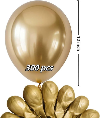 300 Pcs Gold Metallic Chrome Balloons 12 inch Gold Helium Party Balloon - Image 2