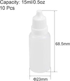 uxcell Plastic Dropper Bottle, 15ml/0.5oz Small Mouth Drop Bottles Empty Squeezable Eye Liquid Dropper Bottle 10pcs