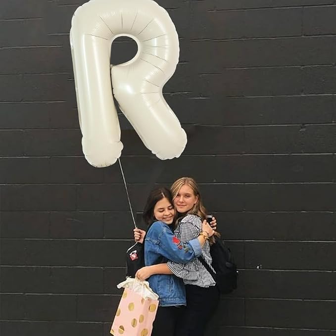 TONIFUL 40 Inch Large Cream White Letter R Balloons Giant Alphabet Letter - Image 5