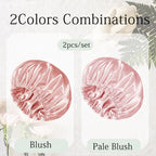 2PACK Satin Bonnet Hair Bonnet For Sleeping Silk Bonnets Womens Silky Night Caps Double Layer Curly Hair Sleep Cap