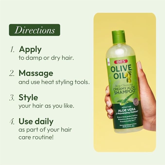 ORS Olive Oil Moisture Restore Creamy Aloe Shampoo Infused with Aleo Vera 12.5 Ounce