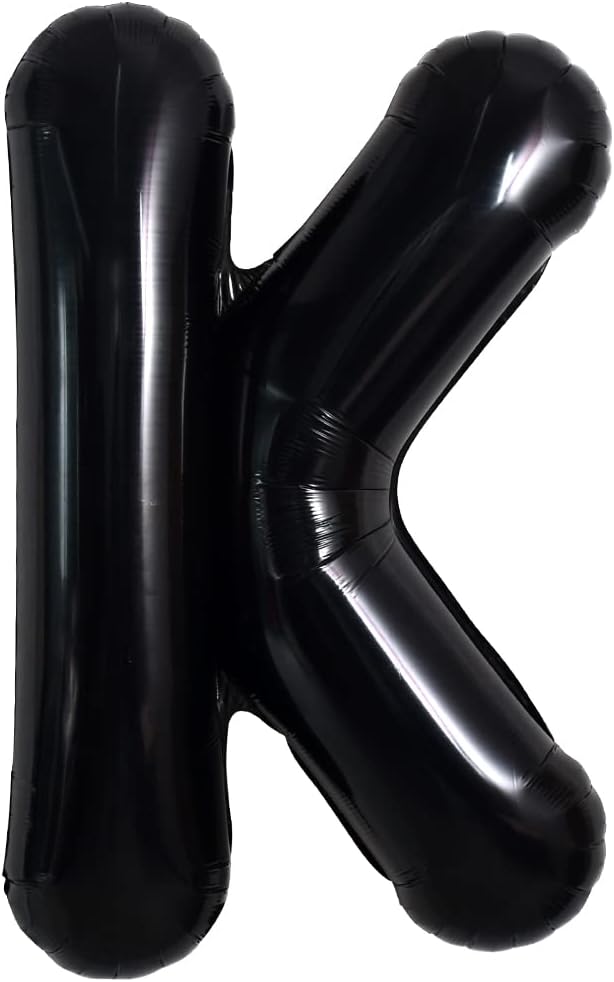 TONIFUL 40 Inch Black K Letter Jumbo Helium Balloons, Foil Mylar Big Alphabet by TONIFUL
