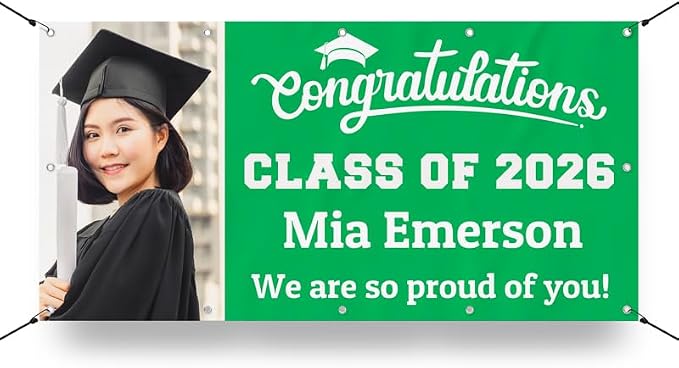 Personalized Graduation Photo Vinyl Banner Sign by Milweb1LLC