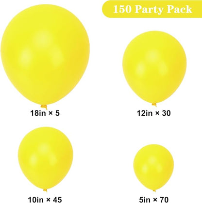APLANET 150pcs Yellow Balloons Different Sizes 18 12 10 5 Inch Latex Balloon - Image 2