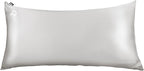 Dream Recovery Performance Silk Pillow Case with Zipper - 100% Silver Mulberry Silk Pillowcase for Hair and Skin - Naturally Cooling and Moisturizing - King Size - Bone
