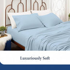 SKY BEDDINGS Queen Pillowcase Set of 2 - Soft Brushed Microfiber Pillow Cases with Envelope Clouser - Wrinkle-Free, Fade-Resistant Pillow Covers - 20 x 30 Inches, Light Blue