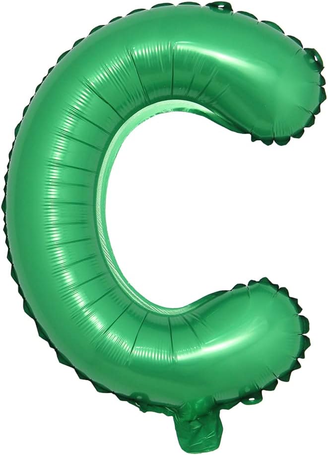 16 inch Green Alphabet Letter and Number Balloons Set Package, Aluminum Hanging by RUIANSI