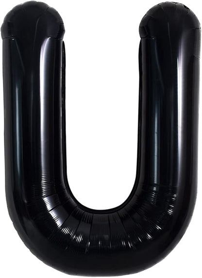 TONIFUL 40 Inch Large Black U Letter Balloons, Jumbo Helium Foil Mylar Balloons by TONIFUL
