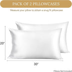 INFIIXSO Mulberry Silk Pillowcase 2 Count, Silk Pillow Cases Queen Size Set with Hidden Zipper 20x30 Inches, Ultra Smooth and Soft Cooling Pillow Cases for Hot Sleepers (White, 2 Count)